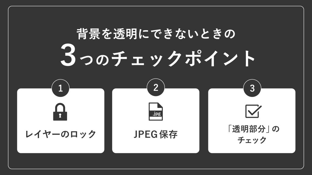 背景を透明にできない時の確認事項