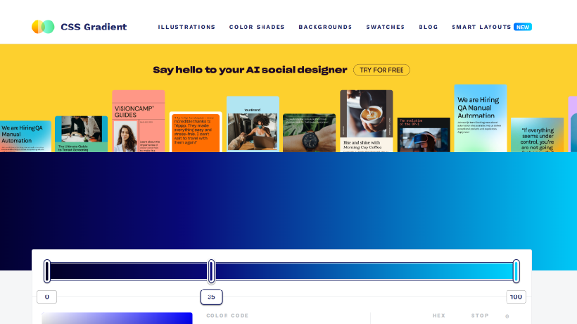 おすすめ配色ツール:CSS Gradient