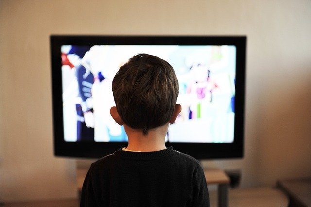 子供がテレビを見ている