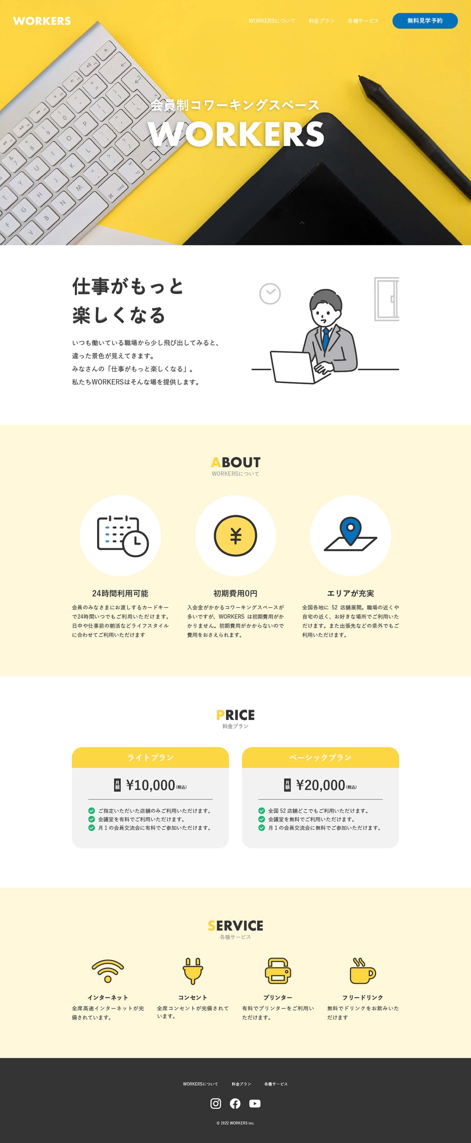WORKERSサイトのキャプチャ画像